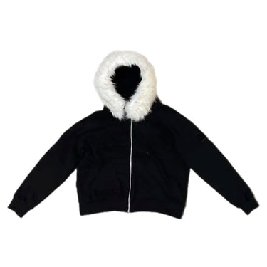 DARK FAUX FUR CLOUD Zipper Hoodie