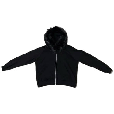 DARK FAUX FUR CLOUD Zipper Hoodie