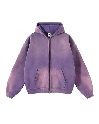 GRADIENT CARDIGAN CLOUD Loose Zipper