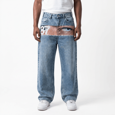 87 EYE CLOUD Baggy JEANS - on model