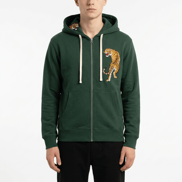 TIGER CLAW CLOUD Double Zip Hoodie - on model
